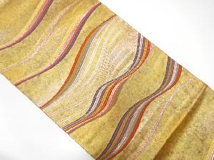 引箔　変わり横段模様織り出し　袋帯